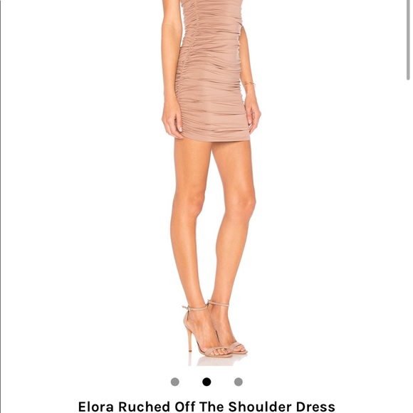 Superdown Taupe Dress Off shoulder Sz M - Picture 2 of 3